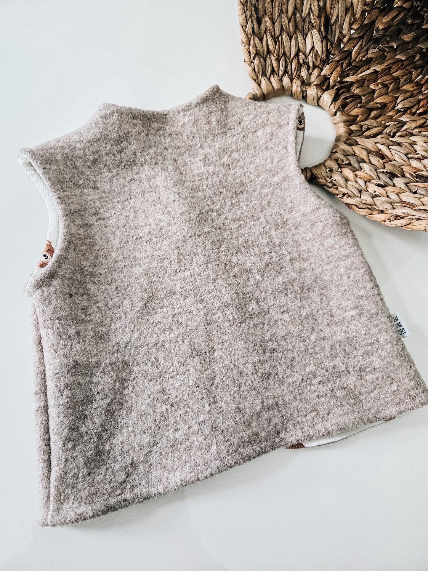 Walkweste für Kinder Beige Teddy AltuHandmade