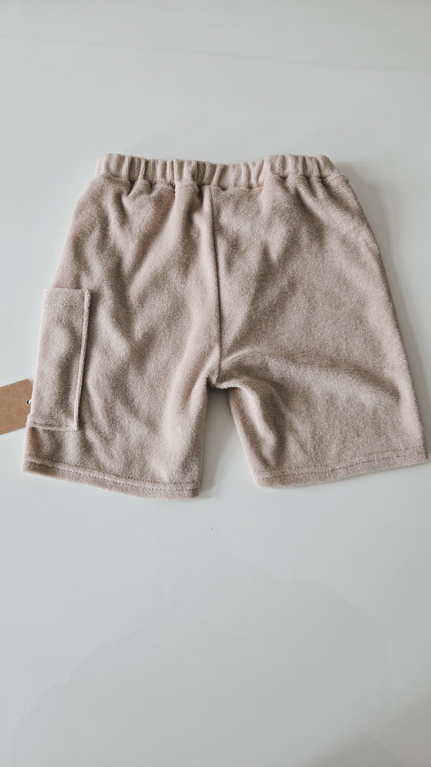 Handmade Frotee Shorts mit Taschen für Babys und Kinder Beige