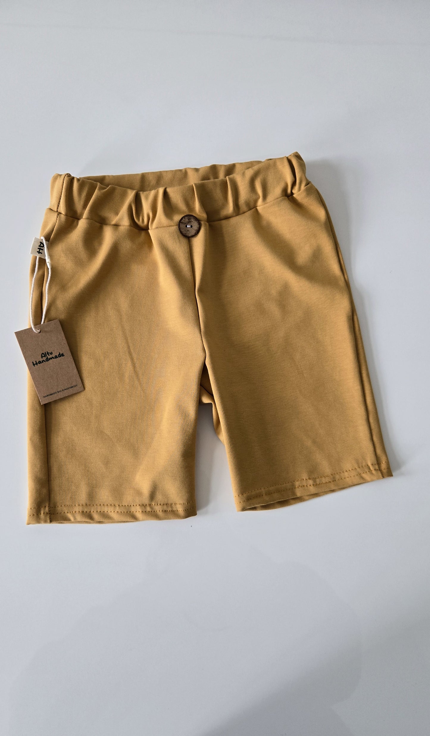 Handmade Senfgelb Shorts aus Baumwolljersey