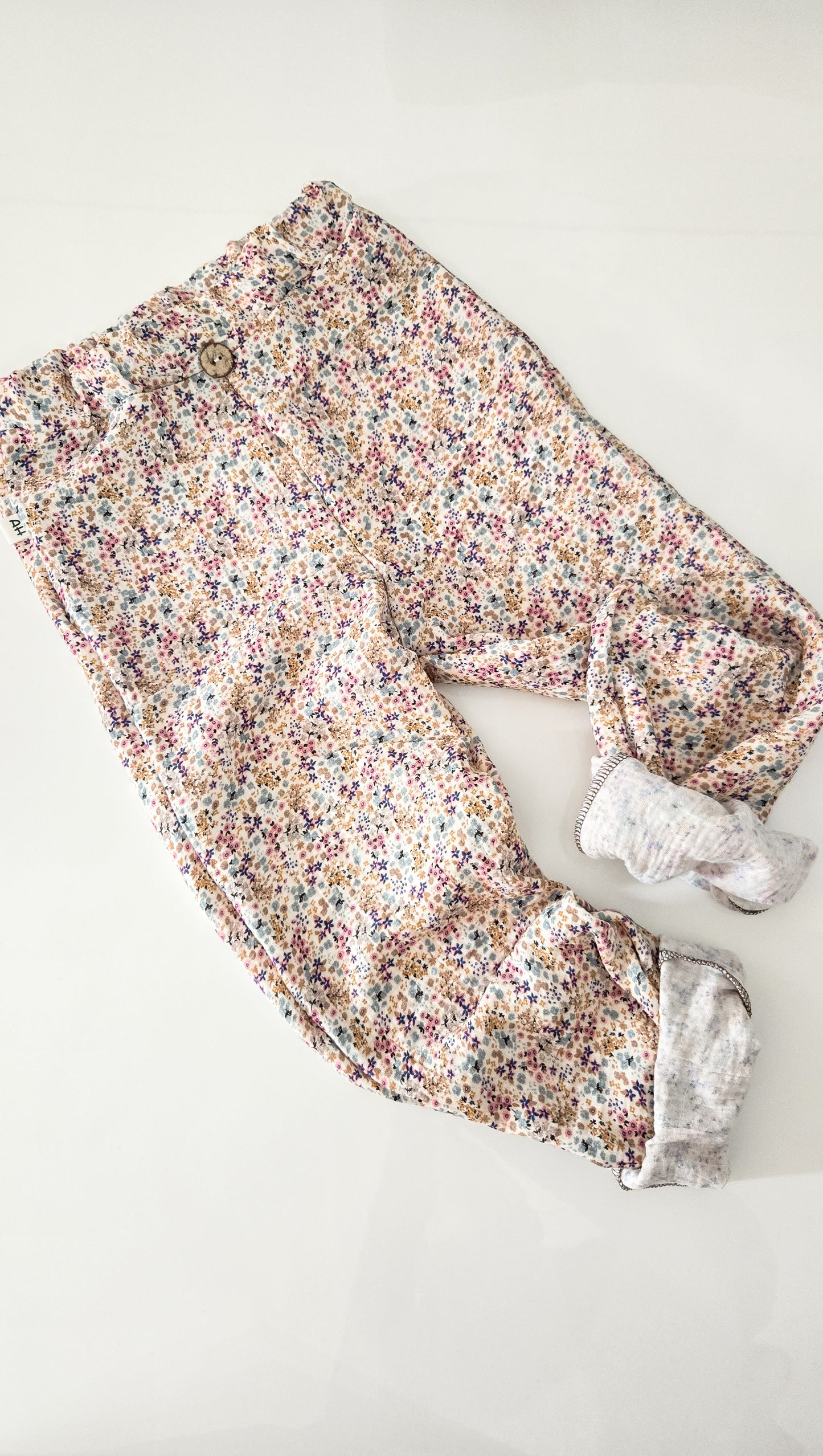 Handgemachte Floral Musselin-Hose aus 100 % Baumwolle für Mädchen