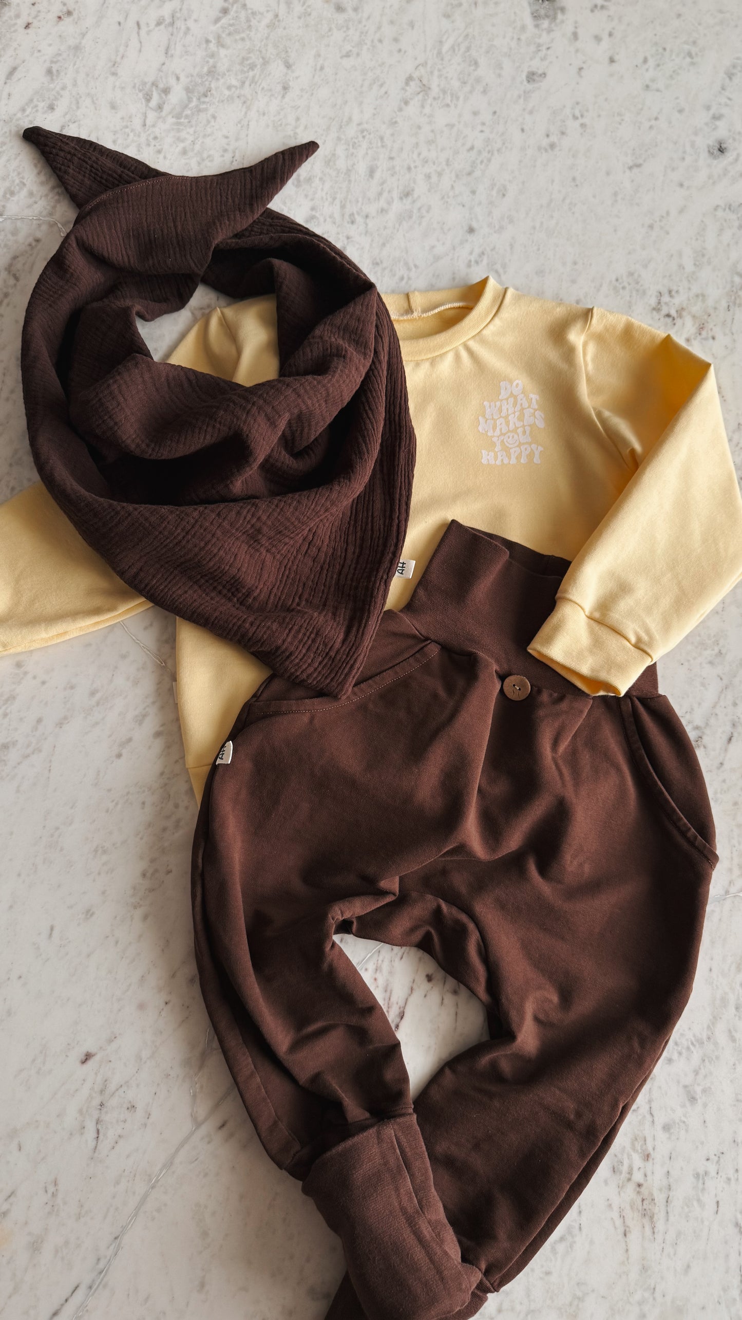 Musselin Halstuch für Kinder – Handmade ( Braun)