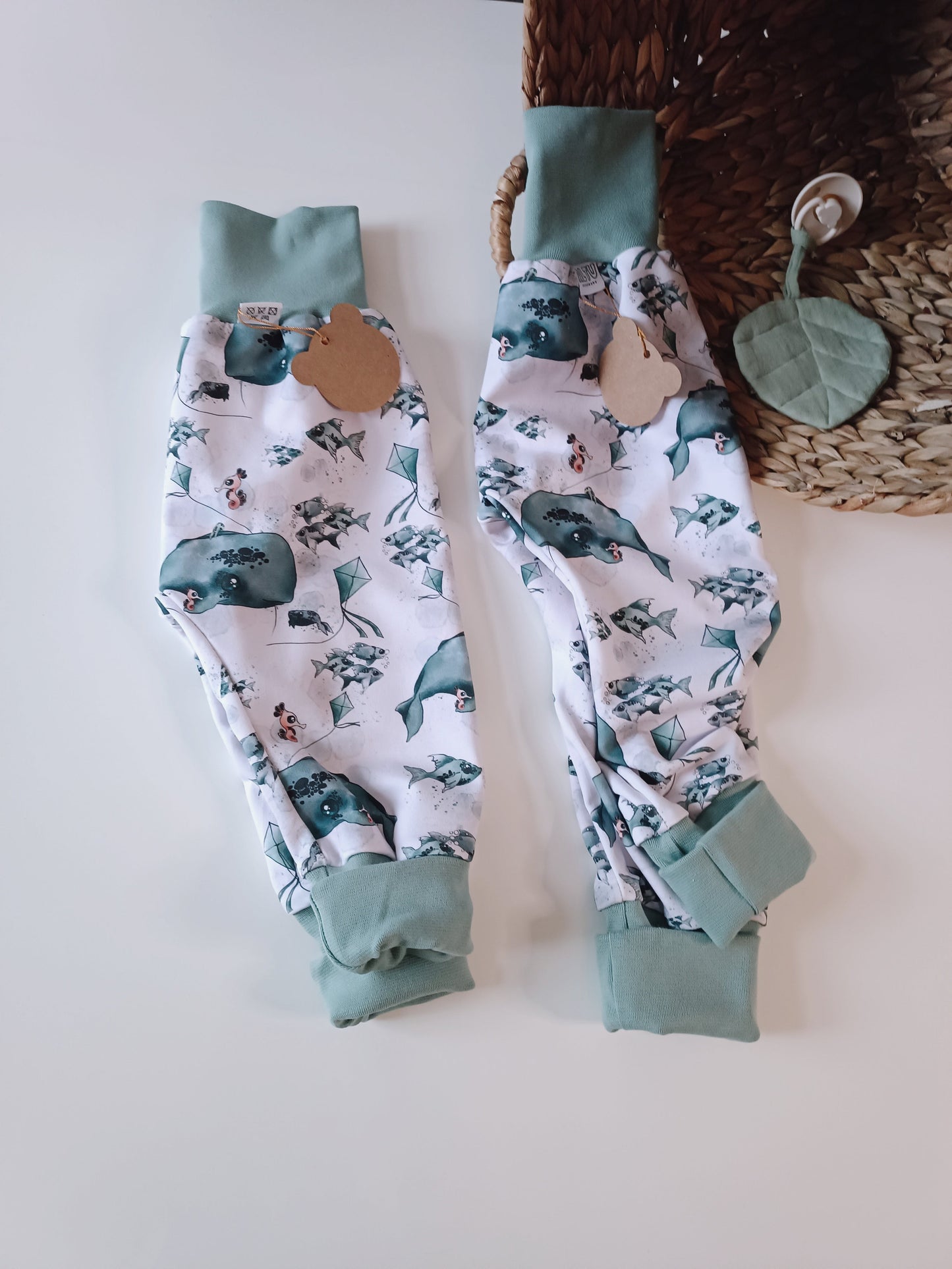 Sofortkauf 86/92 98/104 French Terry Pumphose/ Mitwachshose Meer Handmade AltuHandmade