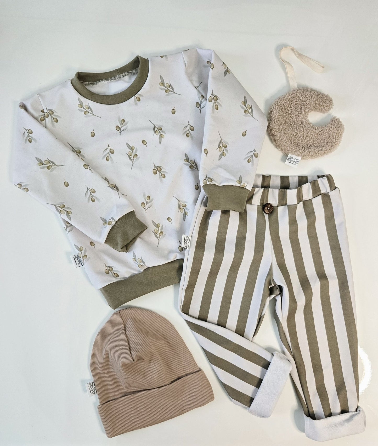 Beige Rippenjersey Beanie - AltuHandmadeAltuHandmadeBeige Rippenjersey Beanie