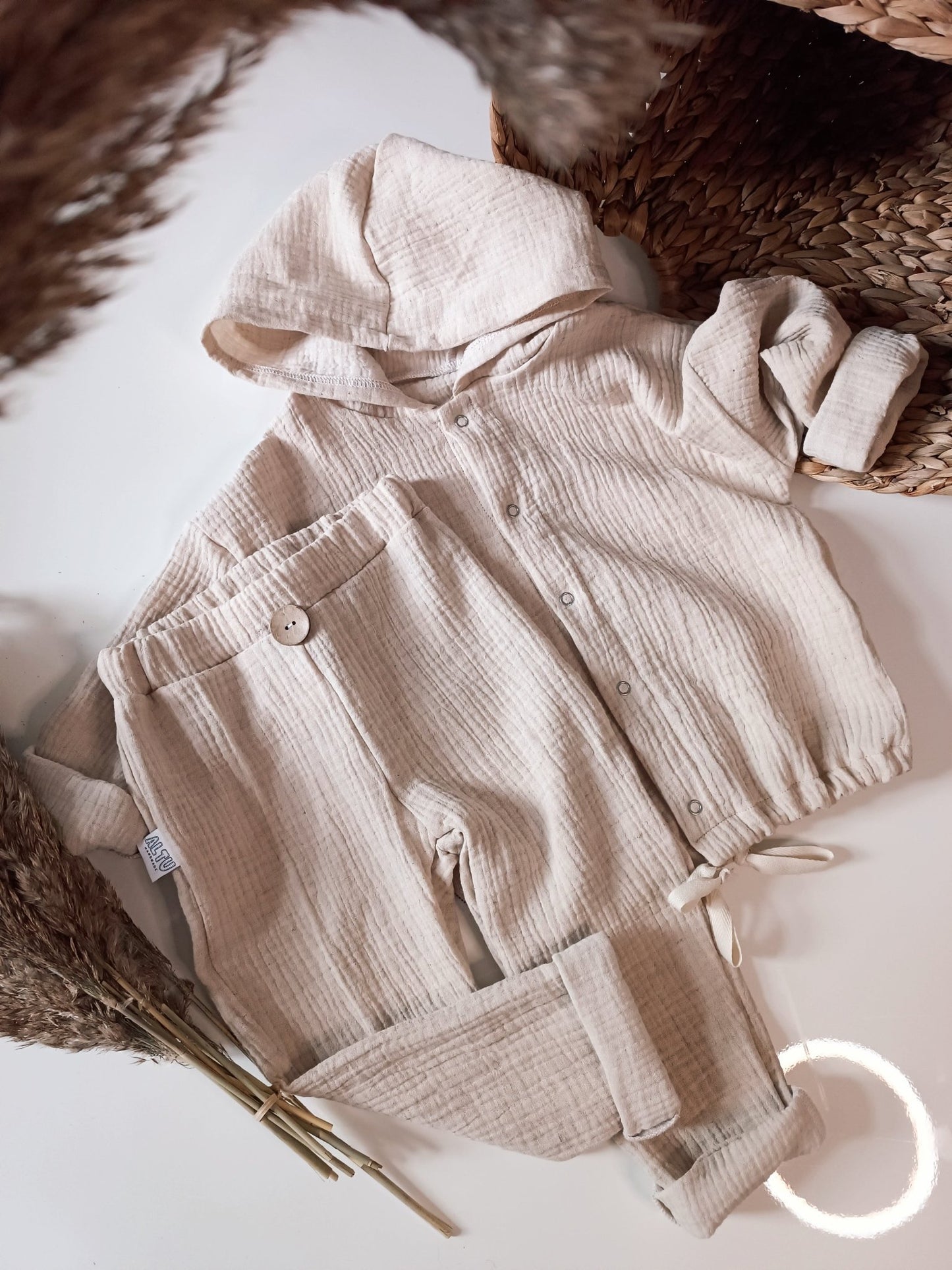 Oversize Musselin Leinen Sommer Jacke Natur - AltuHandmadeAltuHandmadeOversize Musselin Leinen Sommer Jacke Natur