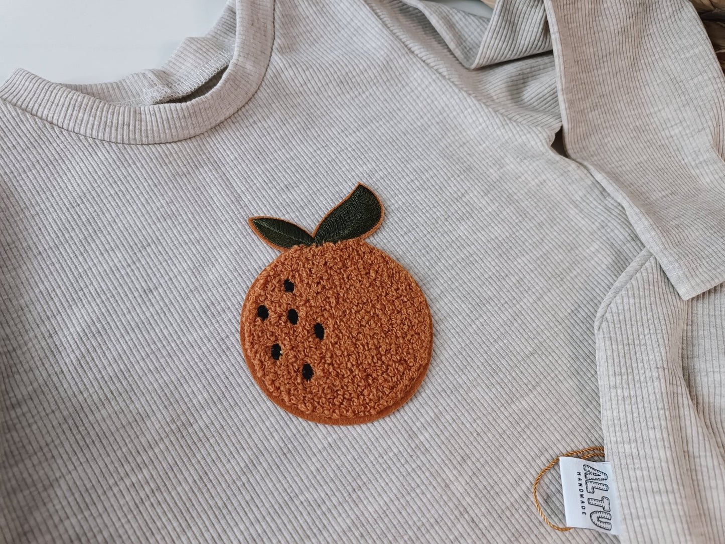 Rippjersey Langarmshirt Beige Clementine - AltuHandmadeAltuHandmadeRippjersey Langarmshirt Beige Clementine