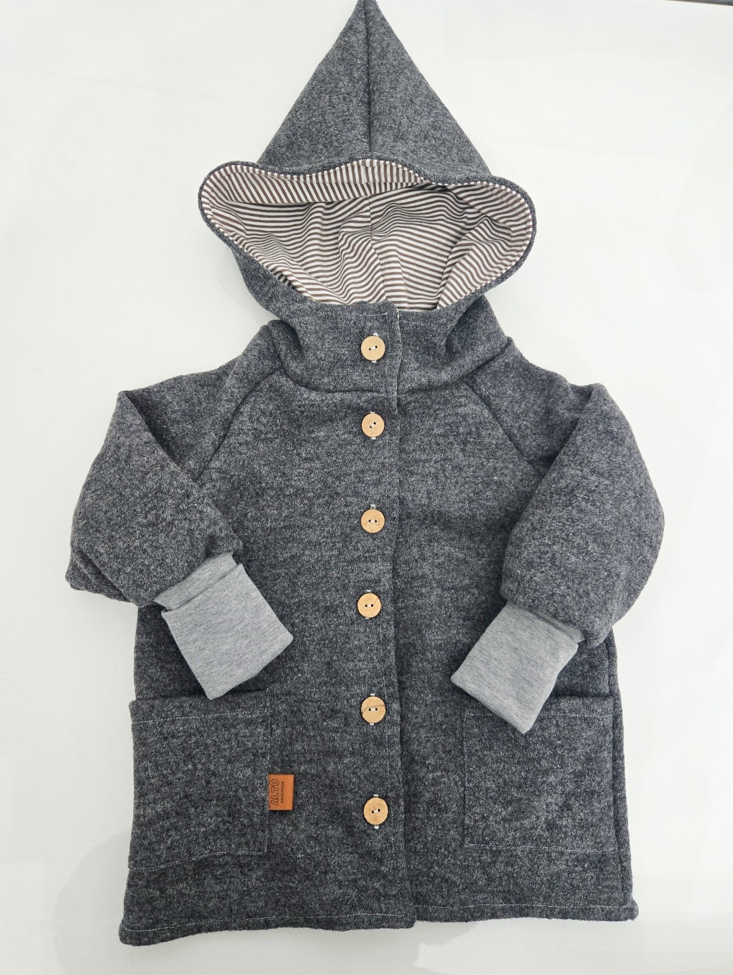 Walkjacke Grau 100% Schurwolle Sofortkauf 104 - AltuHandmadeAltuHandmadeWalkjacke Grau 100% Schurwolle Sofortkauf 104