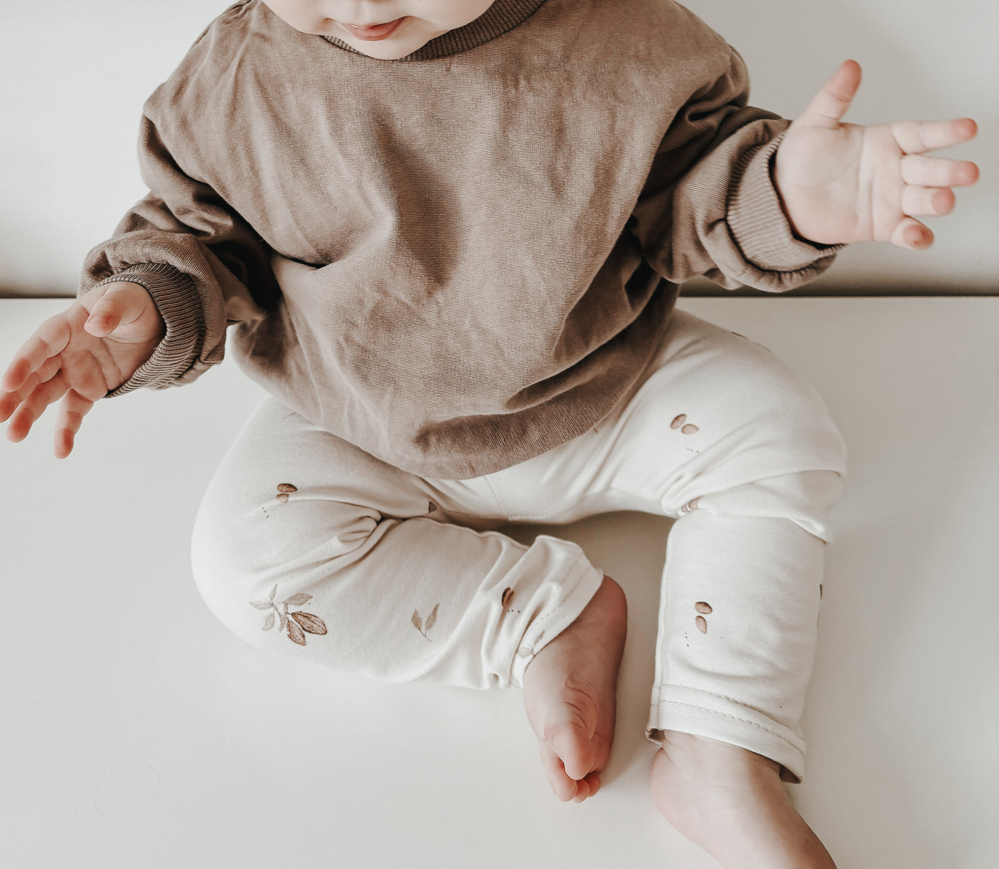 Handmade Organic  Baby - Kinder Leggings Cacao beans