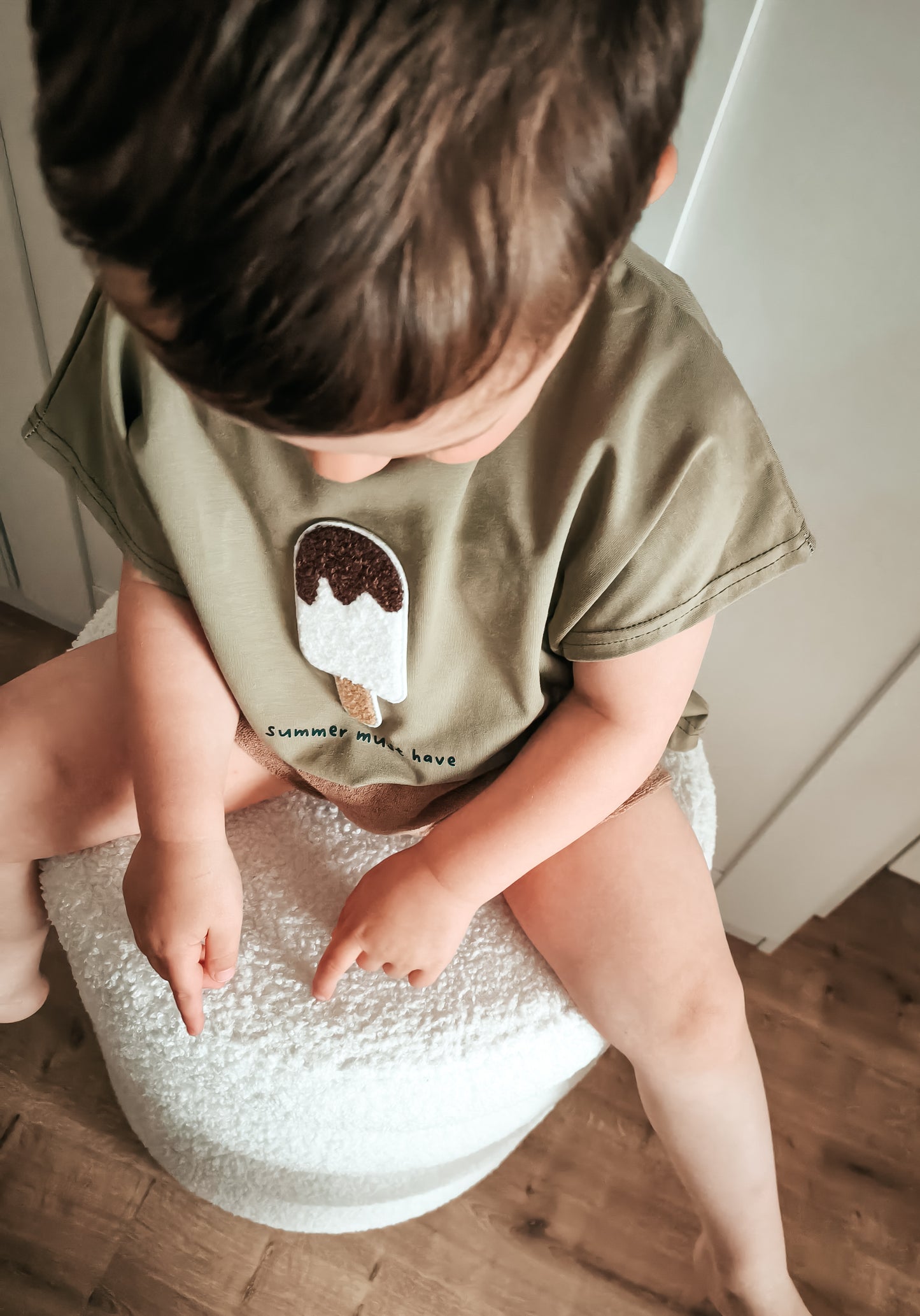 Oversize EIS  T Shirt für Kinder und Babys Olive