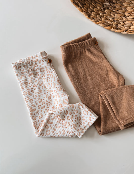 Handmade Leggings für Baby’s und Kinder aus Leopard Rib Jersey / Baumwolle Frottee 