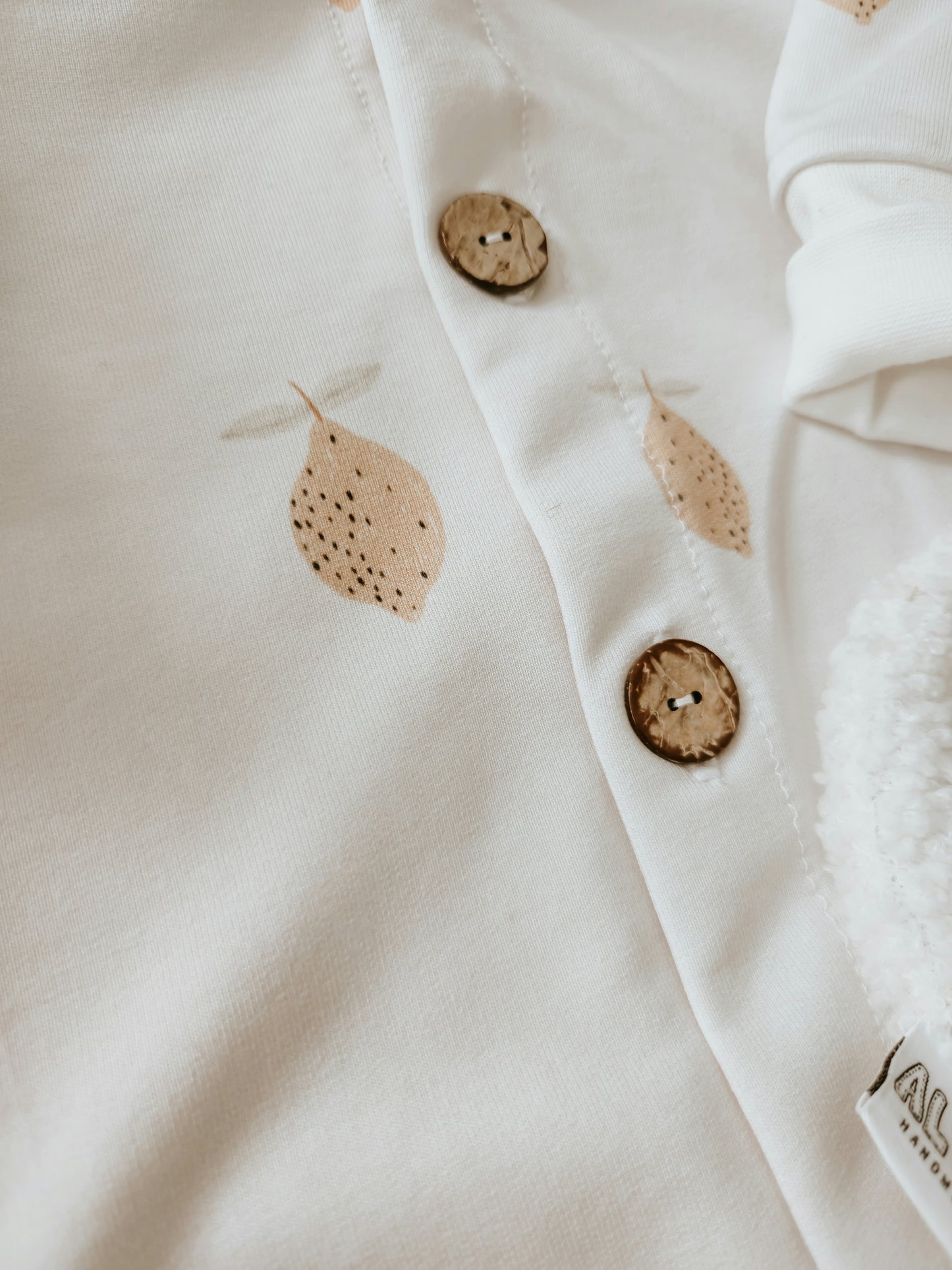 Handmade Baby & Kleinkind Overall - Anzug aus French Terry mit Kapuze Zitrone