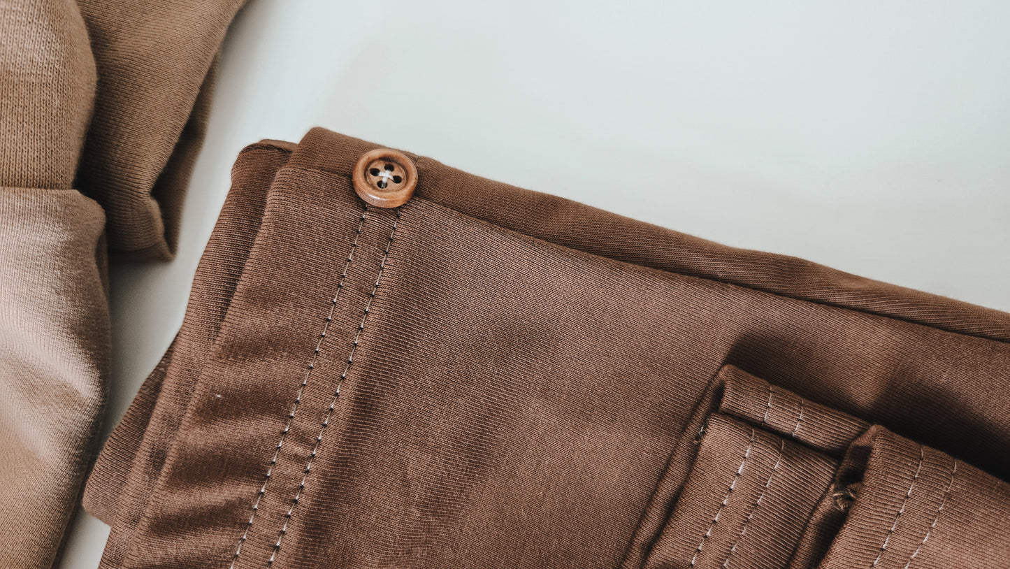 Baby - Kinder  Baumwolljersey Leggings Braun