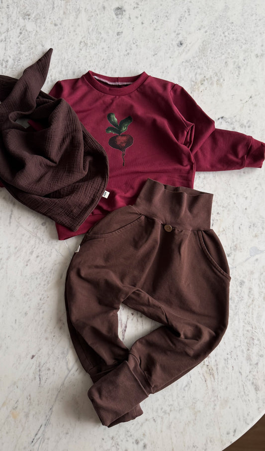 Handgemachter Kinder-Sweatshirt „Beetroot“ – Bequemer French Terry in Bordeaux