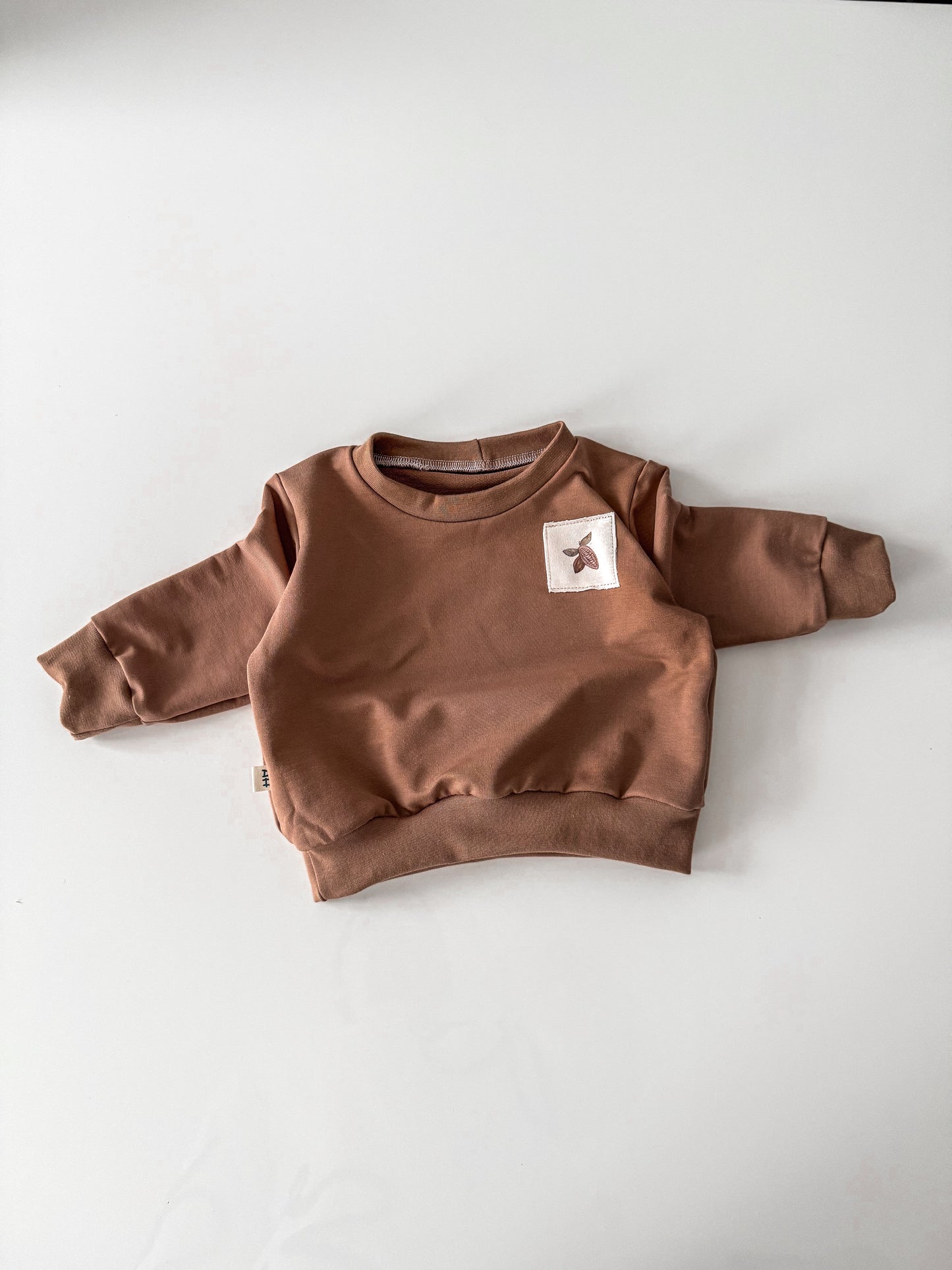 Hangemachtes Pullover mit Cacao Patch aus Baumwolle French Terry