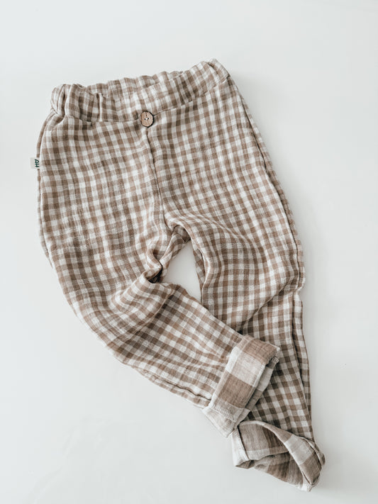 Musselin Hose für Kinder im Vintage Stil. Handmade ( Weiß - Beige)