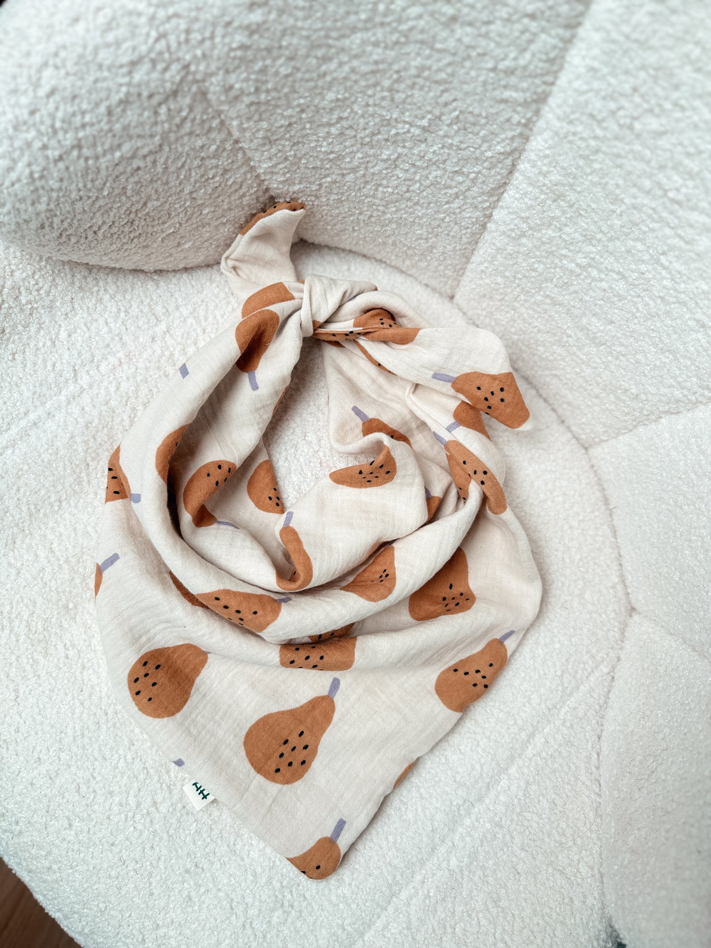 Handgemachtes Kinder Musseltuch mit Birnen-Muster | 1–5 Jahre