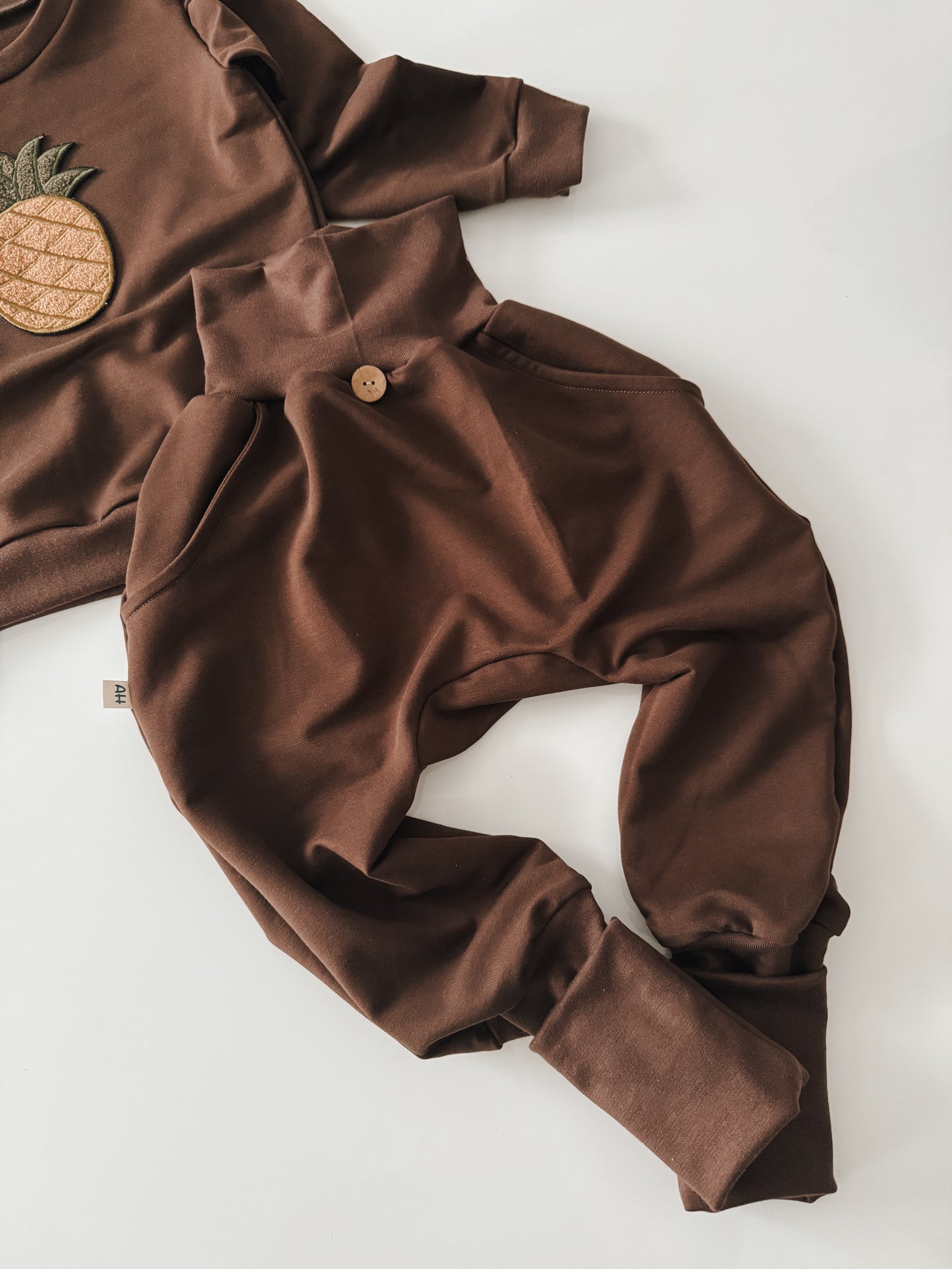 Knickerbocker - Harem Hose aus Choco Braun French Terry