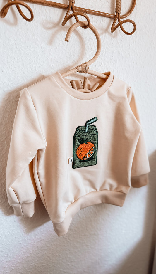 Handmade Pullover für Kinder mit Orange Juice Patch