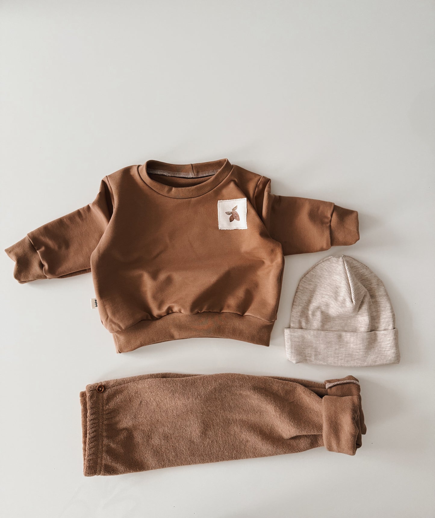 Hangemachtes Pullover mit Cacao Patch aus Baumwolle French Terry