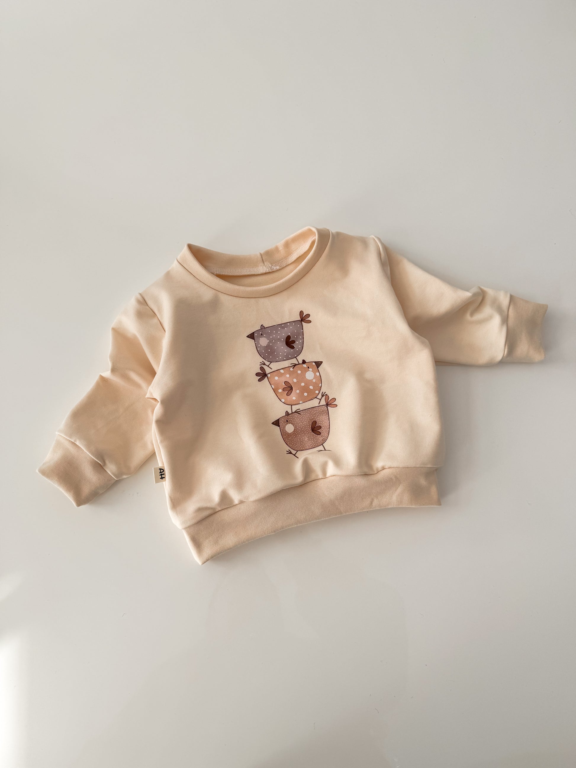 Handmade Baby’s Pullover mit Hühn 