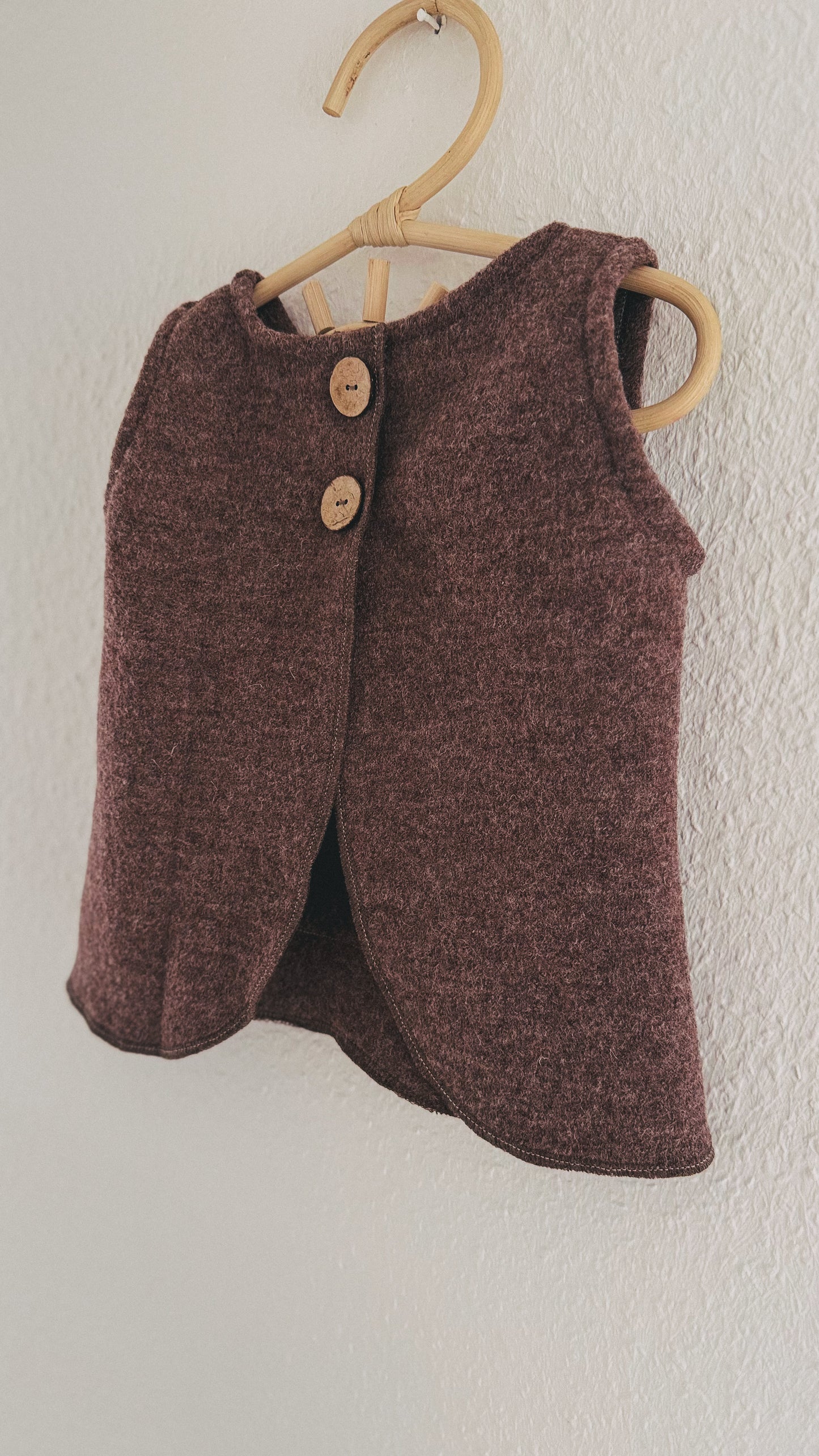 Handgemachtes Woll-Schürzenkleid - Walkkleid - Tunika Gans - Braun