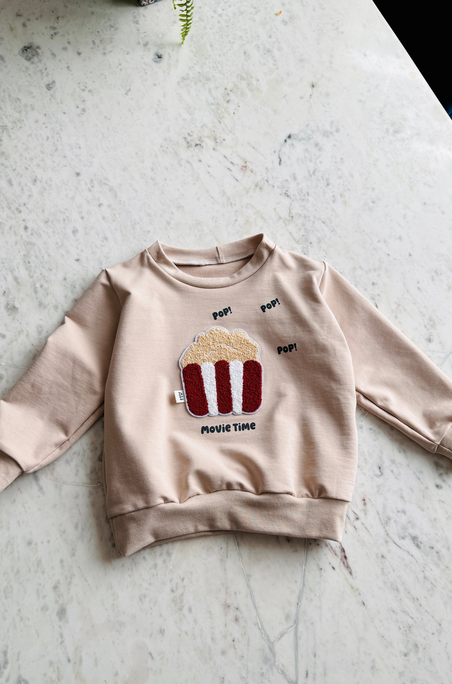 Handmade Kinderpullover Popcorn / Beige aus Baumwolle