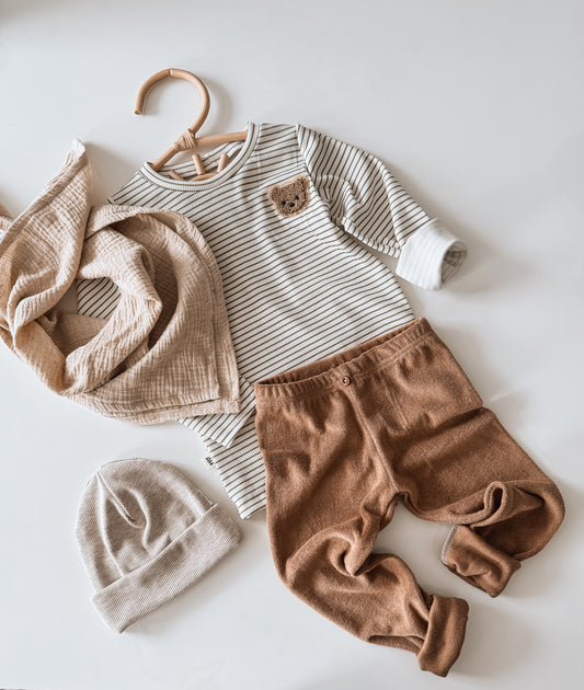 Handmade Rippjersey Langarmshirt mit Teddy Patch 