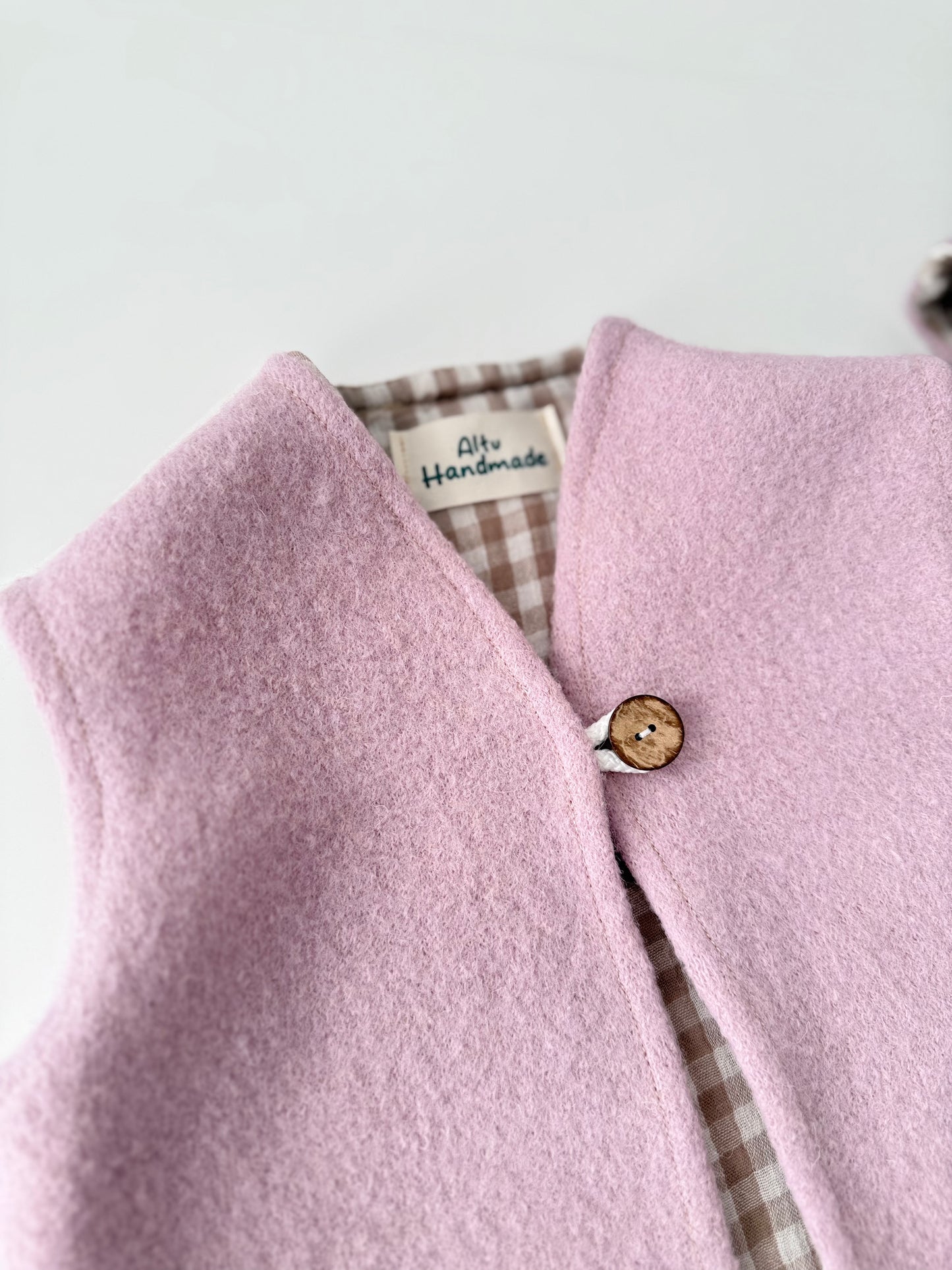 Wollwalkweste mit Gans-Motiv – Handmade (Rosa)