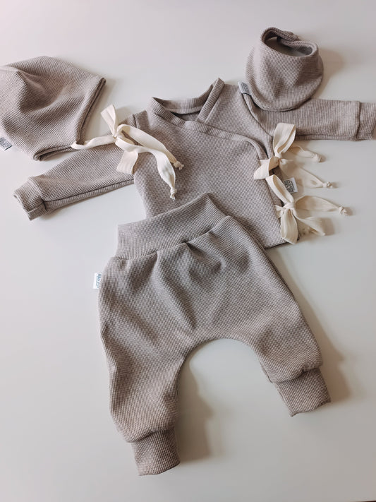 Sofortkauf 62 Beige Waffeljersey Baby Set Handmade