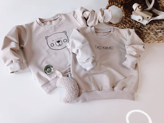 Sofortkauf 98 Ciao Kakao  Beige French Terry Pullover für Babys/Kleinkinder/ neutral