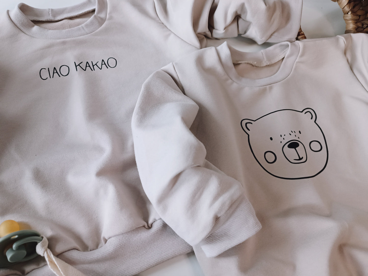 Sofortkauf 98 Ciao Kakao  Beige French Terry Pullover für Babys/Kleinkinder/ neutral