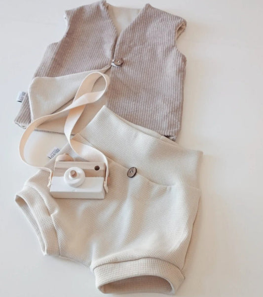 Bummies Creme Waffeljersey Neutral Baby Kinder Organic Handmade - AltuHandmadeAltuHandmadeBummies Creme Waffeljersey Neutral Baby Kinder Organic Handmade