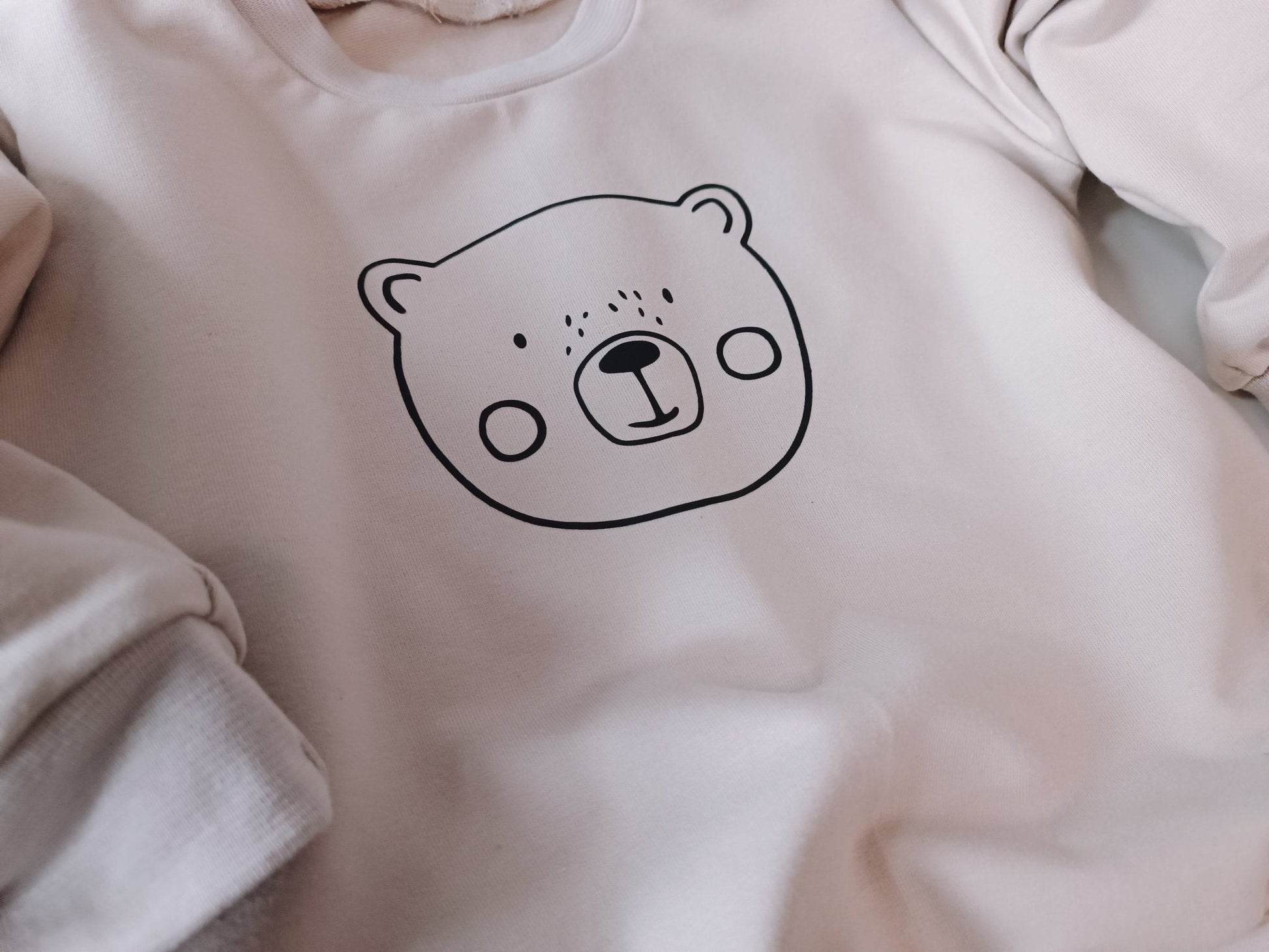 Ciao Kakao / Milk/ Bear Beige French Terry Pullover für Babys/Kleinkinder/ neutral - AltuHandmadeAltuHandmadeCiao Kakao / Milk/ Bear Beige French Terry Pullover für Babys/Kleinkinder/ neutral