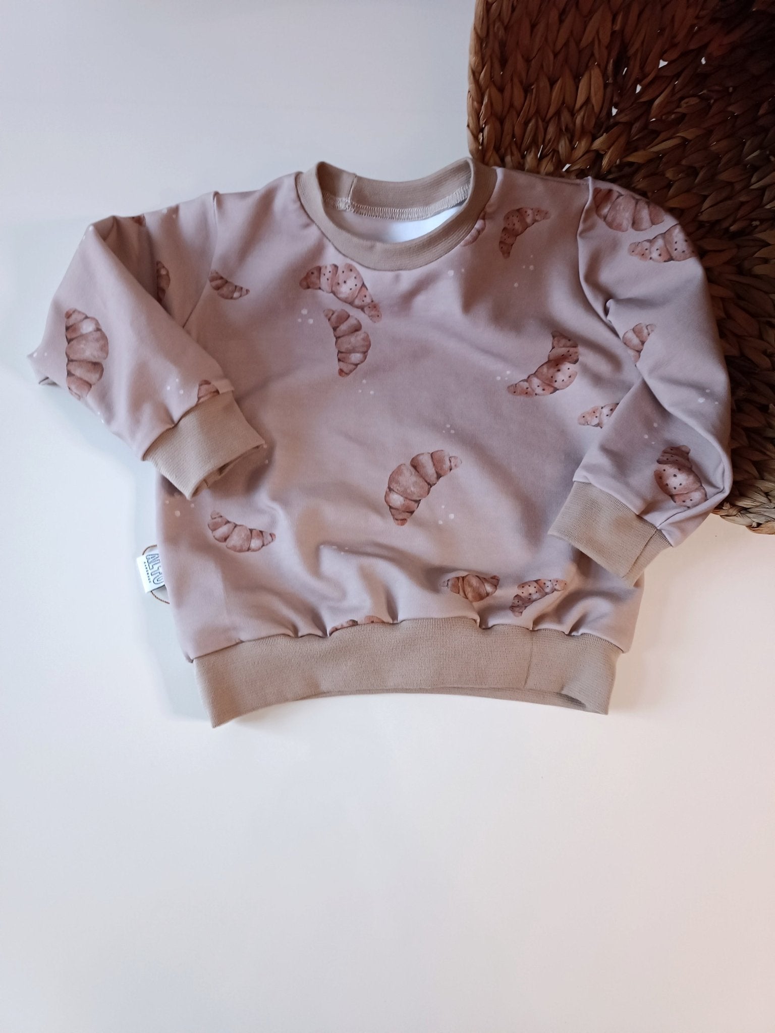 French Terry Baby Kinder Pullover Croissant Handmade 56 - 104 - AltuHandmadeAltuHandmadeFrench Terry Baby Kinder Pullover Croissant Handmade 56 - 104